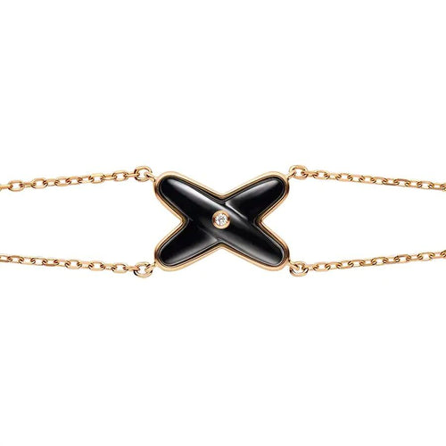 [Aetheris]JEUX BRACELET ONYX ROSE GOLD 1 DIAMOND