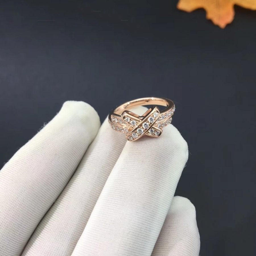 [Aetheris]RING-SET AUS ROSÉGOLD MIT DIAMANTEN