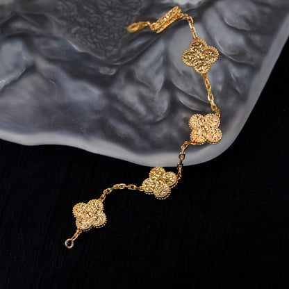 [Aetheris]LUCKY CLOVER 5-MOTIF BRACELET - BRONZING