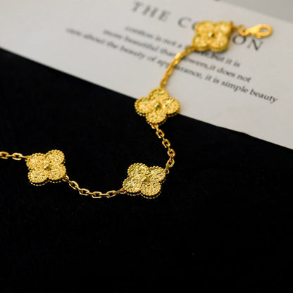 [Aetheris]LUCKY CLOVER 5-MOTIF BRACELET - BRONZING