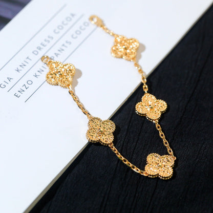 [Aetheris]LUCKY CLOVER 5-MOTIF BRACELET - BRONZING