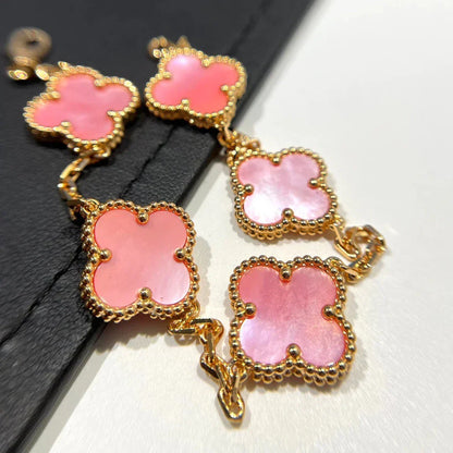 [Aetheris]LUCKY CLOVER 5-MOTIF BRACELET – KOLLEKTION ROSAFARBENES PERLMUTT