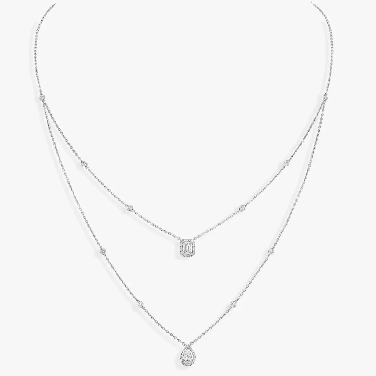 [Aetheris]MY TWIN 2-ROW DIAMOND NECKLACE