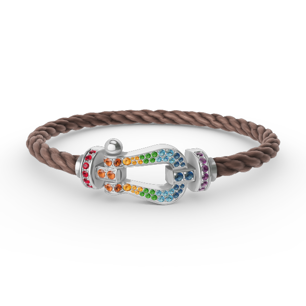 [Aetheris]FORCE LARGE HORSESHOE COLORED DIAMOND BRACELET - WHITE GOLD