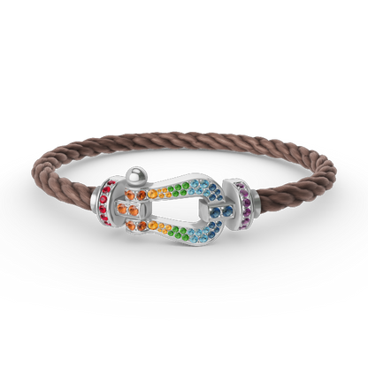 [Aetheris]FORCE LARGE HORSESHOE COLORED DIAMOND BRACELET - WHITE GOLD