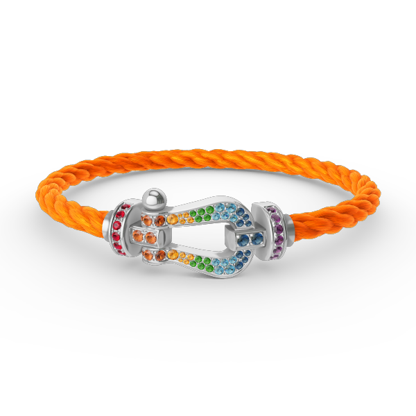 [Aetheris]FORCE LARGE HORSESHOE COLORED DIAMOND BRACELET - WHITE GOLD