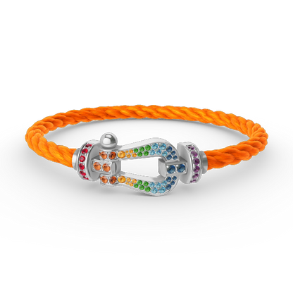 [Aetheris]FORCE LARGE HORSESHOE COLORED DIAMOND BRACELET - WHITE GOLD