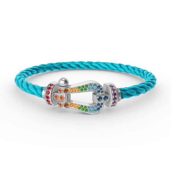 [Aetheris]FORCE LARGE HORSESHOE COLORED DIAMOND BRACELET - WHITE GOLD