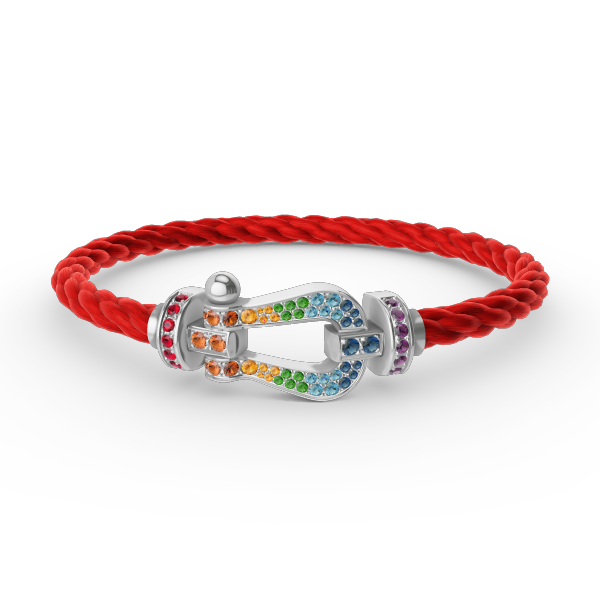 [Aetheris]FORCE LARGE HORSESHOE COLORED DIAMOND BRACELET - WHITE GOLD