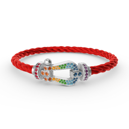 [Aetheris]FORCE LARGE HORSESHOE COLORED DIAMOND BRACELET - WHITE GOLD
