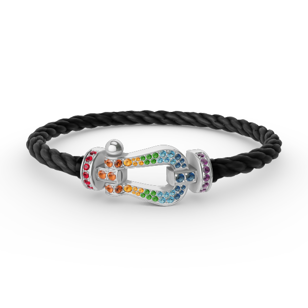 [Aetheris]FORCE LARGE HORSESHOE COLORED DIAMOND BRACELET - WHITE GOLD