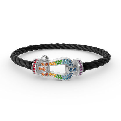 [Aetheris]FORCE LARGE HORSESHOE COLORED DIAMOND BRACELET - WHITE GOLD