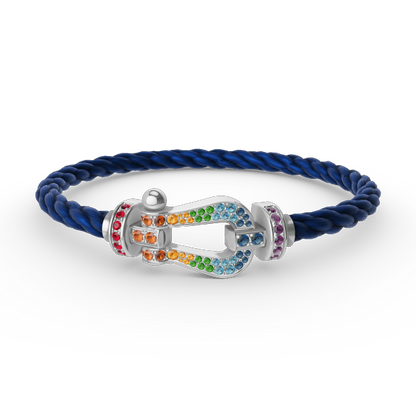 [Aetheris]FORCE LARGE HORSESHOE COLORED DIAMOND BRACELET - WHITE GOLD
