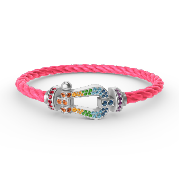 [Aetheris]FORCE LARGE HORSESHOE COLORED DIAMOND BRACELET - WHITE GOLD
