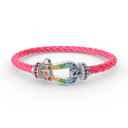 [Aetheris]FORCE LARGE HORSESHOE COLORED DIAMOND BRACELET - WHITE GOLD