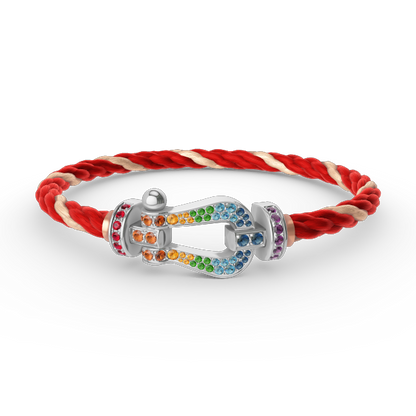 [Aetheris]FORCE LARGE HORSESHOE COLORED DIAMOND BRACELET - WHITE GOLD
