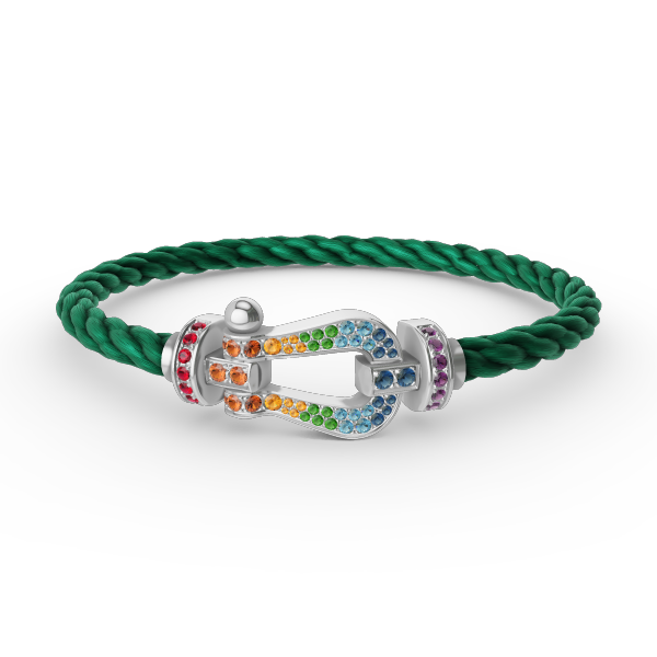 [Aetheris]FORCE LARGE HORSESHOE COLORED DIAMOND BRACELET - WHITE GOLD