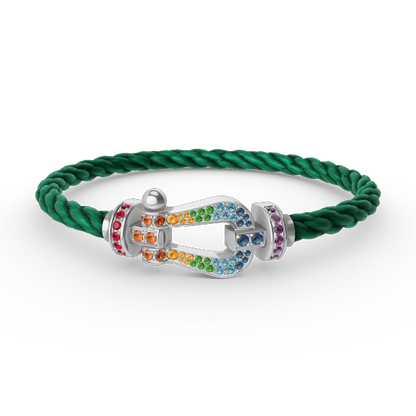 [Aetheris]FORCE LARGE HORSESHOE COLORED DIAMOND BRACELET - WHITE GOLD