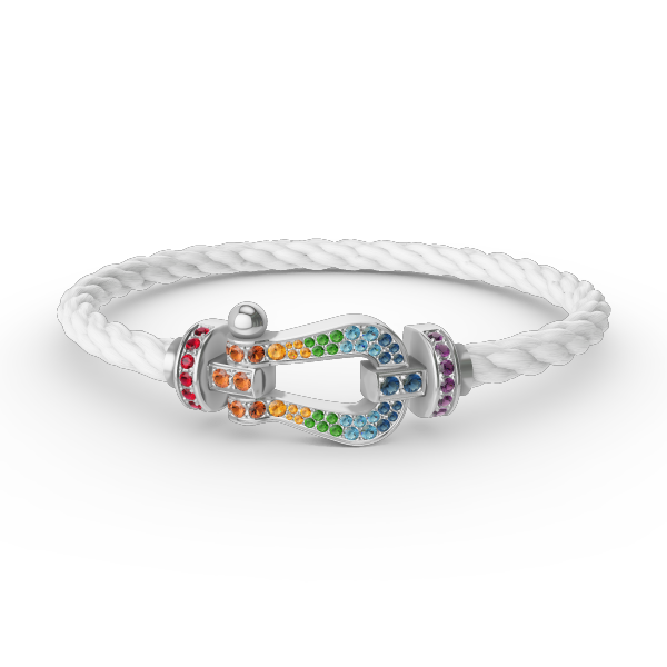 [Aetheris]FORCE LARGE HORSESHOE COLORED DIAMOND BRACELET - WHITE GOLD