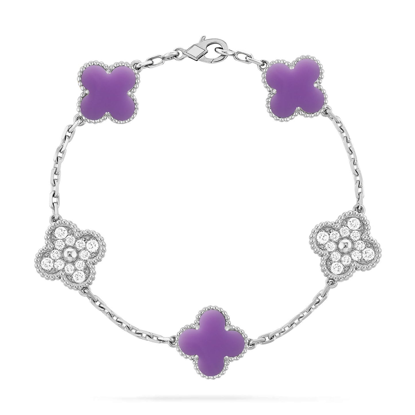 [Aetheris]LUCKY CLOVER 5-MOTIF BRACELET - LAVENDER COLLECTION