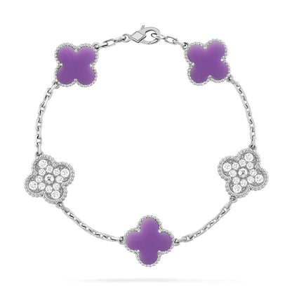 [Aetheris]LUCKY CLOVER 5-MOTIF BRACELET - LAVENDER COLLECTION