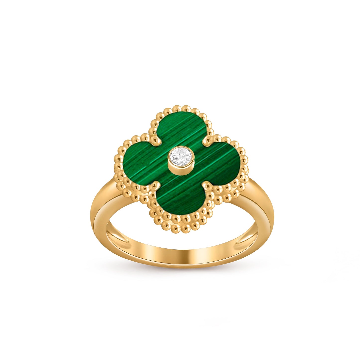 [Aetheris]LUCKY CLOVER DIAMOND-ACCENT GOLD RING COLLECTION