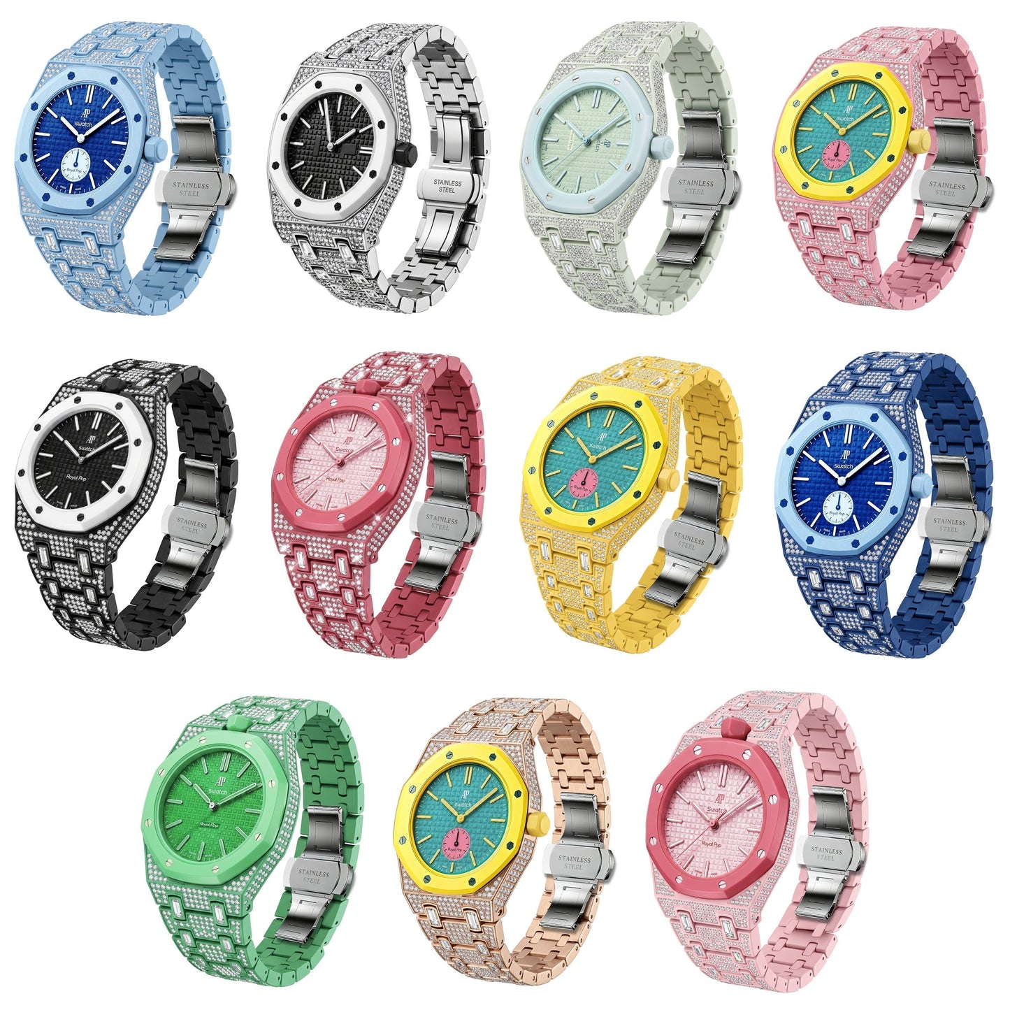 [Aetheris]Royal Oak Pop Exclusive Bioceramic Case & Bioceramic Strap Full Diamond