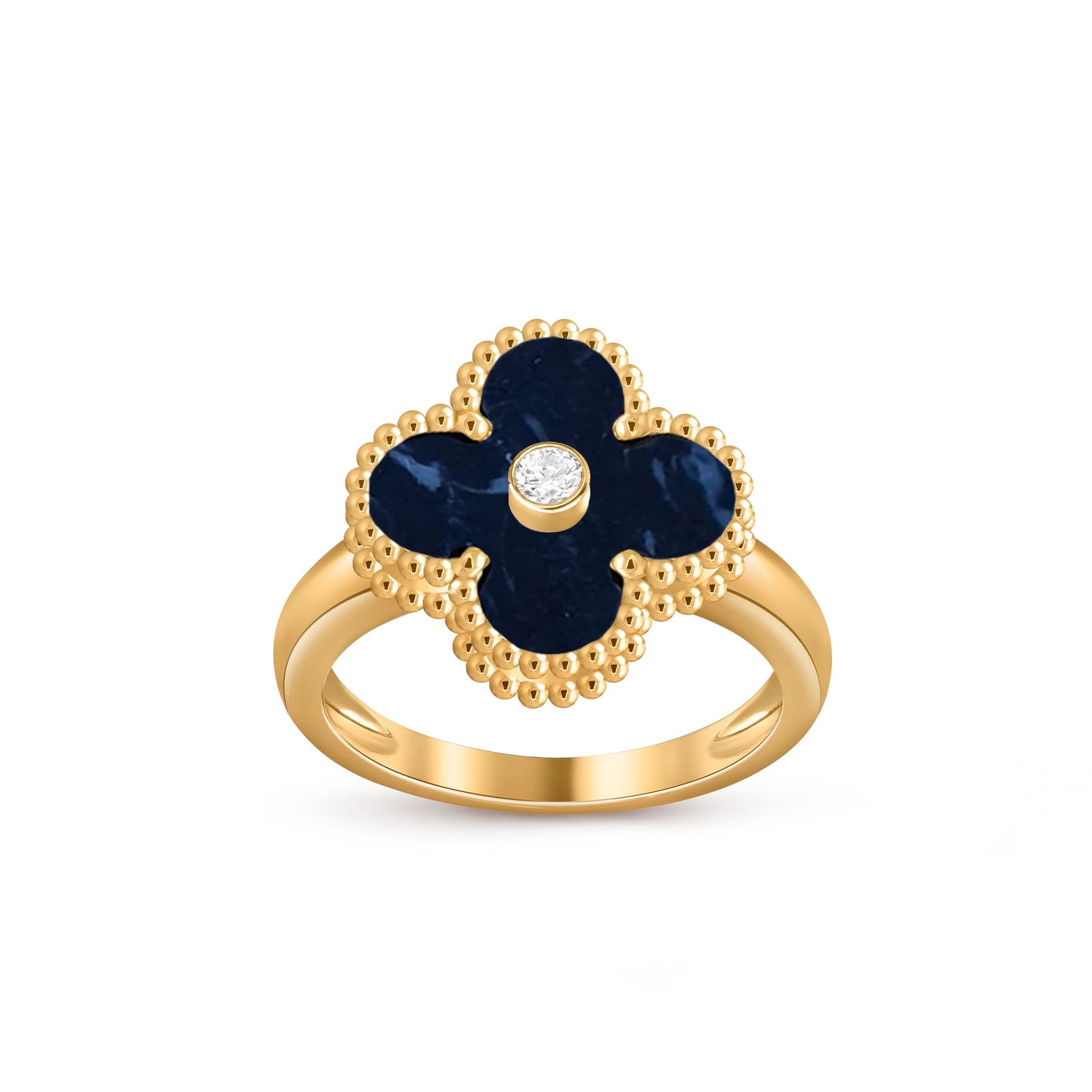 [Aetheris]LUCKY CLOVER DIAMOND-ACCENT GOLD RING COLLECTION