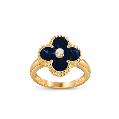 [Aetheris]LUCKY CLOVER DIAMOND-ACCENT GOLD RING COLLECTION
