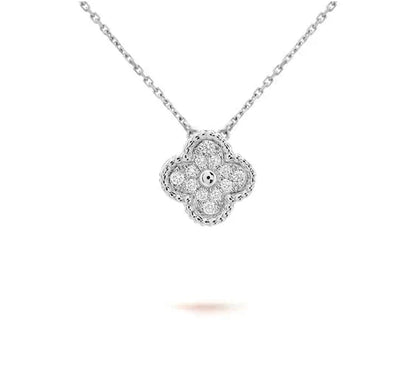 [Aetheris] 15MM KLEEBLATT ANHÄNGER HALSKETTE WEISSGOLD KOLLEKTION