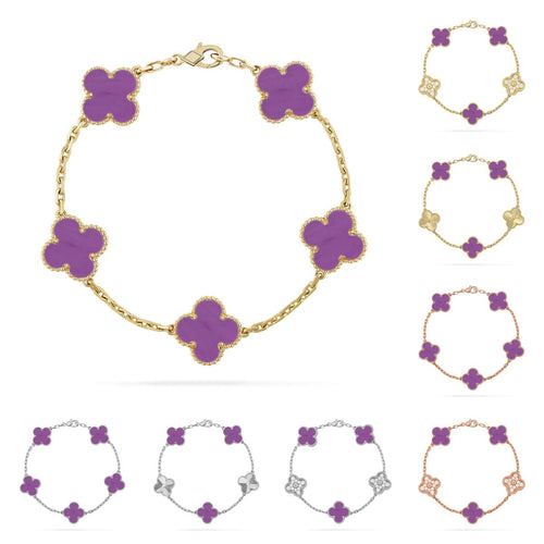 [Aetheris]GLÜCKKLEE-ARMBAND MIT 5 MOTIVEN - VIOLETTE KOLLEKTION