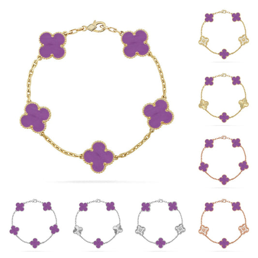 [Aetheris]LUCKY CLOVER 5-MOTIF BRACELET - VIOLET COLLECTION
