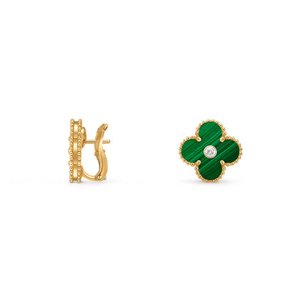 [Aetheris] 15MM KLEEBLÜTEN-OHRSTECKER DIAMANT-GOLD-KOLLEKTION