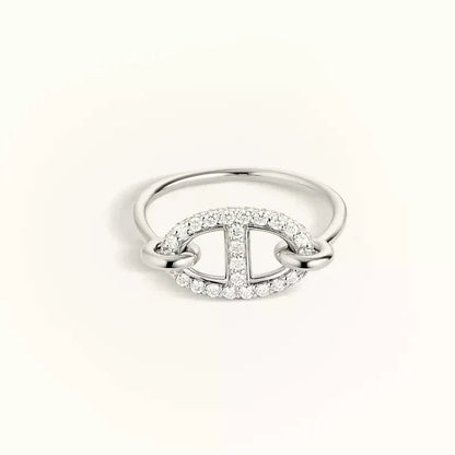 [Aetheris]RONDE KLEINER SILBER-DIAMANTENRING