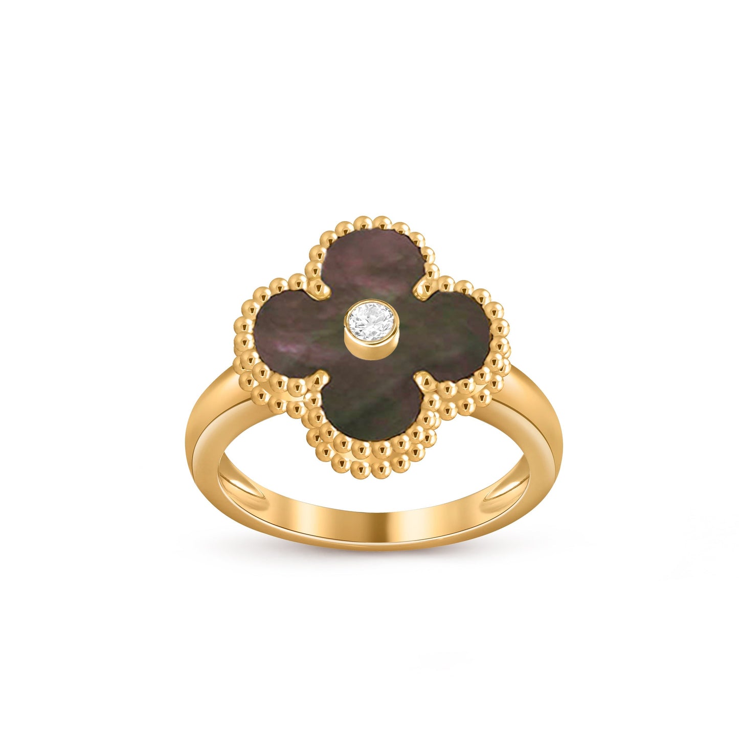 [Aetheris]LUCKY CLOVER DIAMOND-ACCENT GOLD RING COLLECTION