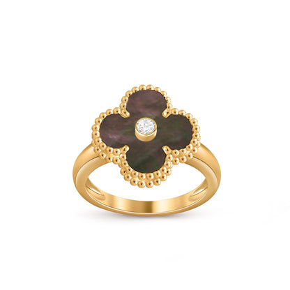 [Aetheris]LUCKY CLOVER DIAMOND-ACCENT GOLD RING COLLECTION