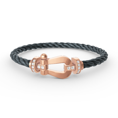 [Aetheris]KRAFT GROSSES HUFEISEN HALBDURCHSICHTIGES ARMBAND - ROSÉGOLD