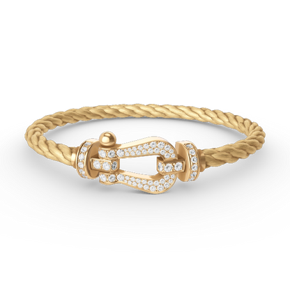 [Aetheris]FORCE LARGE HORSESHOE FULL DIAMOND BRACELET - GOLD