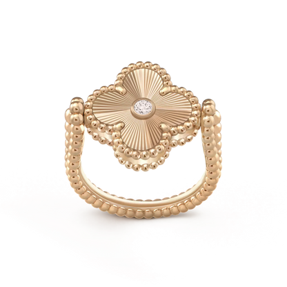 [Aetheris]LUCKY CLOVER ROSE GOLD WENDEBARER RING