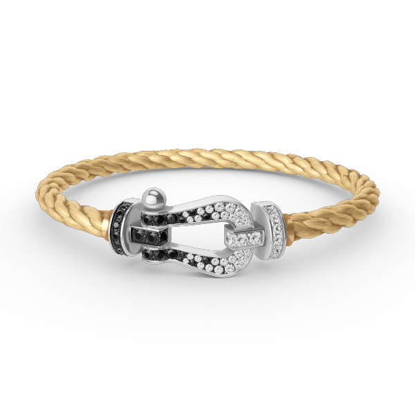 [Aetheris]FORCE GROSSES HUFEISEN SCHWARZ-WEISS DIAMANTEN-ARMBAND – WEISSGOLD