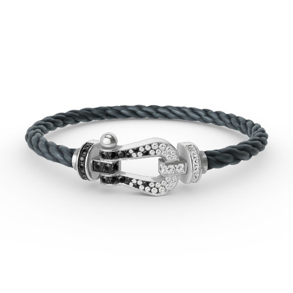 [Aetheris]FORCE GROSSES HUFEISEN SCHWARZ-WEISS DIAMANTEN-ARMBAND – WEISSGOLD