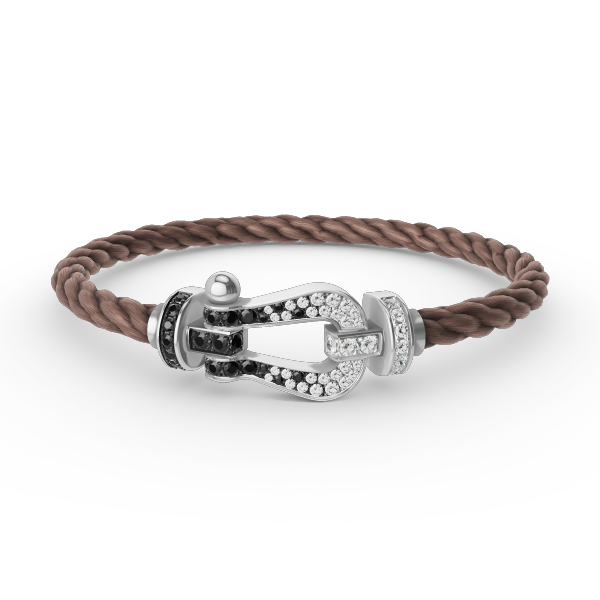 [Aetheris]FORCE GROSSES HUFEISEN SCHWARZ-WEISS DIAMANTEN-ARMBAND – WEISSGOLD