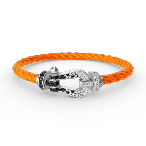 [Aetheris]FORCE GROSSES HUFEISEN SCHWARZ-WEISS DIAMANTEN-ARMBAND – WEISSGOLD