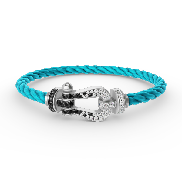 [Aetheris]FORCE GROSSES HUFEISEN SCHWARZ-WEISS DIAMANTEN-ARMBAND – WEISSGOLD