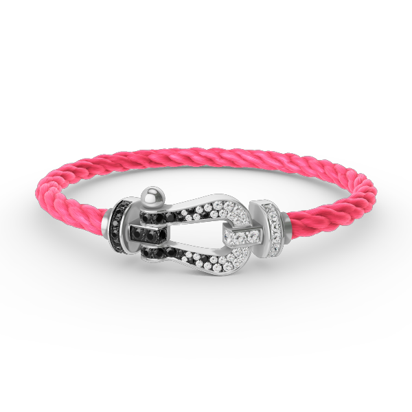 [Aetheris]FORCE GROSSES HUFEISEN SCHWARZ-WEISS DIAMANTEN-ARMBAND – WEISSGOLD