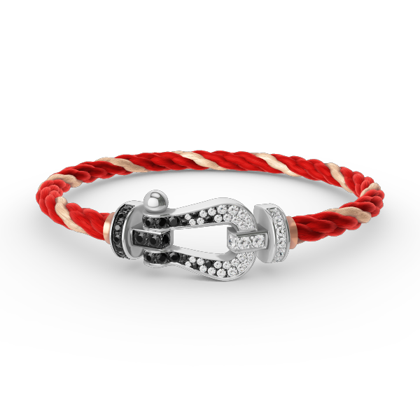 [Aetheris]FORCE GROSSES HUFEISEN SCHWARZ-WEISS DIAMANTEN-ARMBAND – WEISSGOLD