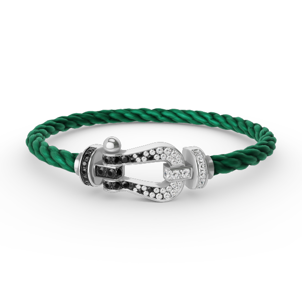 [Aetheris]FORCE GROSSES HUFEISEN SCHWARZ-WEISS DIAMANTEN-ARMBAND – WEISSGOLD