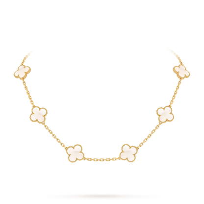 [Aetheris]KLASSISCHE GLÜCKS-KLEE-HALSKETTE MIT 10 MOTIVEN AUS DER GOLD-KOLLEKTION