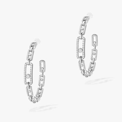 [Aetheris]MOVE LINK KINETIC DIAMOND HOOP-OHRRINGE