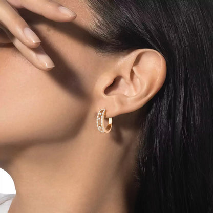 [Aetheris]MOVE PAVÉ DIAMOND HOOP-OHRRINGE